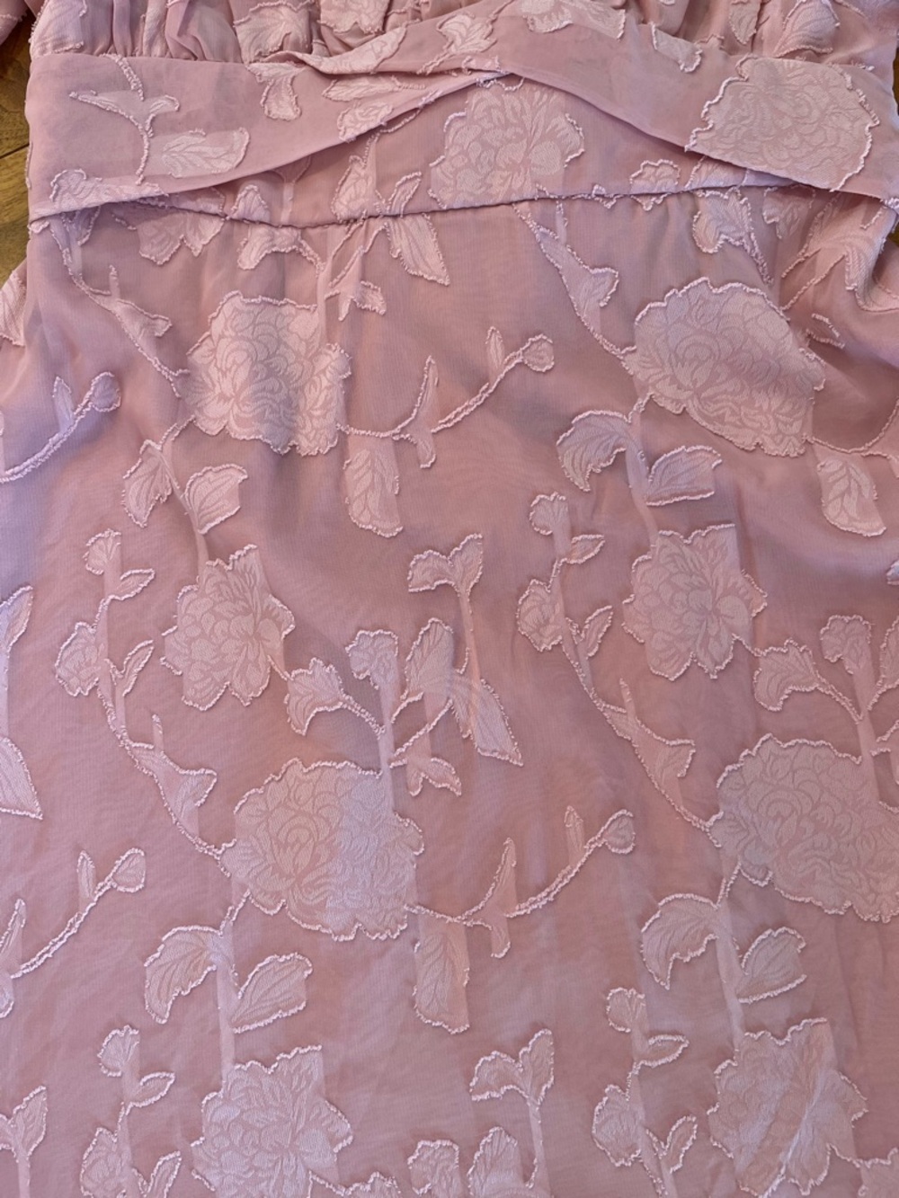 Thirty/Thirty Pink Flirty Textured Coquette Sweetheart Flowy Short Tie Bow Dress - Picture 4 of 10